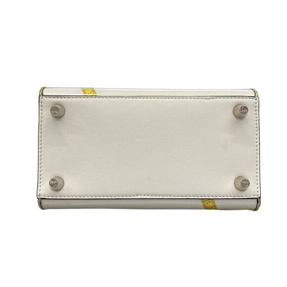 Auth CHRISTIAN LOUBOUTIN Paloma White Yellow Multi Vinyl Leather Tote Bag - Picture 5 of 15